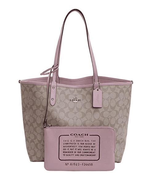 coach reversible tote pink